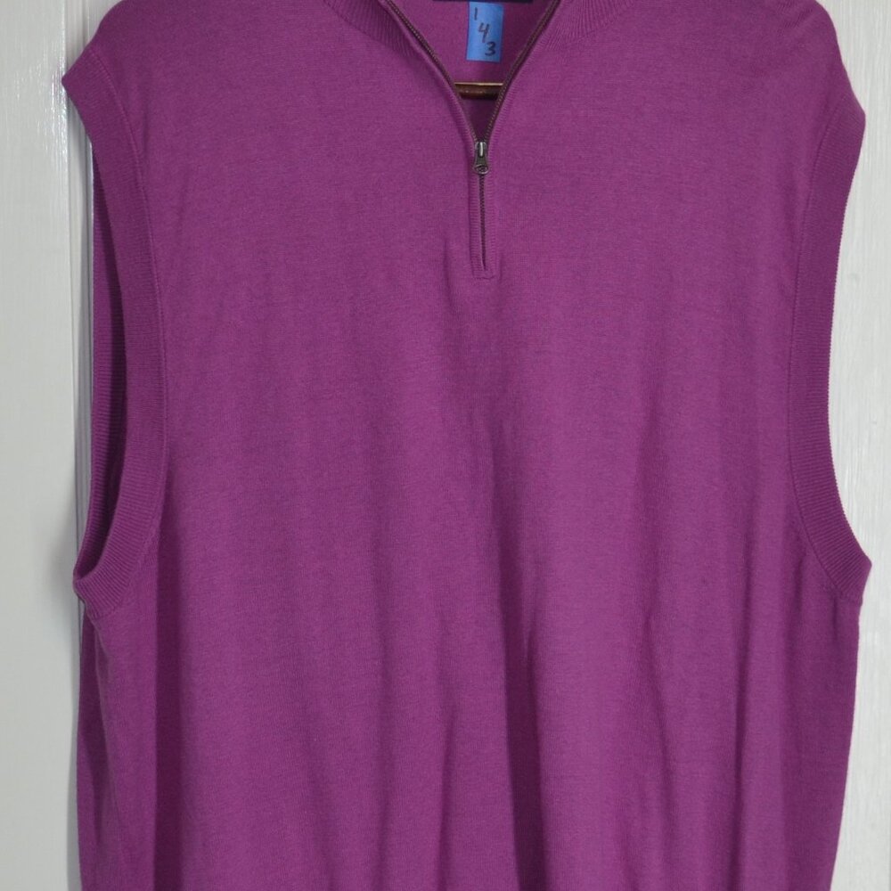 Paul Fredrick Quarter-Zip Vest, Lilac 3XL